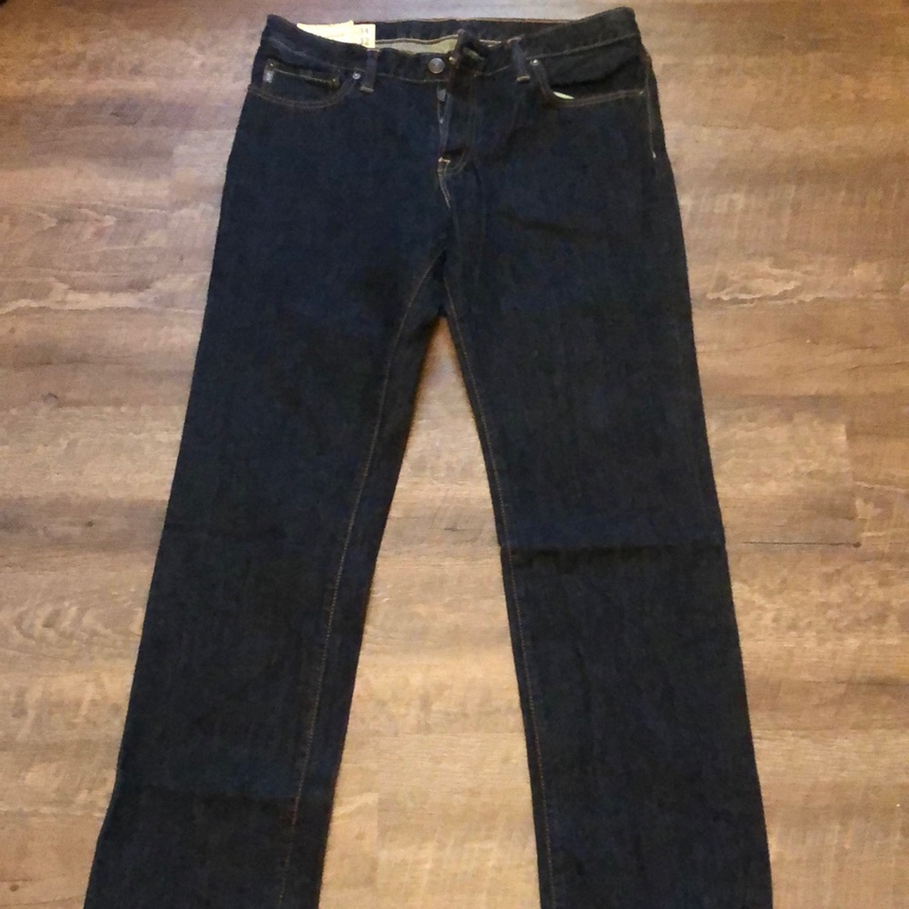 Abercrombie & Fitch Men’s Slim Straight Dark Blue Jeans 34x32